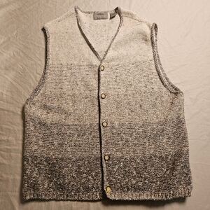 Vtg 90s Structure Le Collezioni Sweater Vest Large Cotton Wool USA Grandpa
